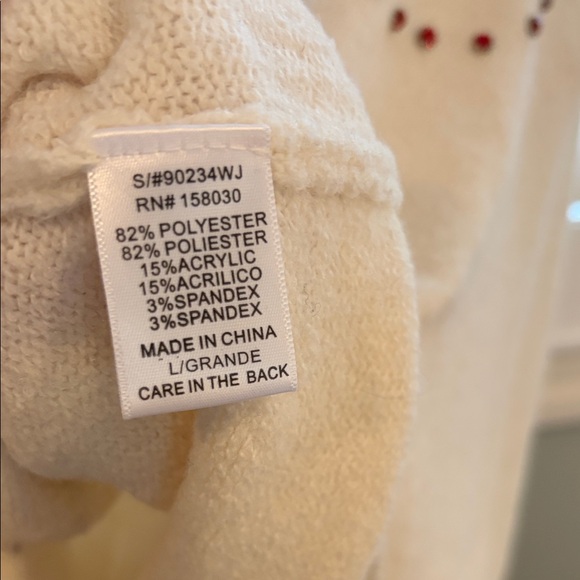 Cream Heart Pattern Sweater - Picture 4 of 6